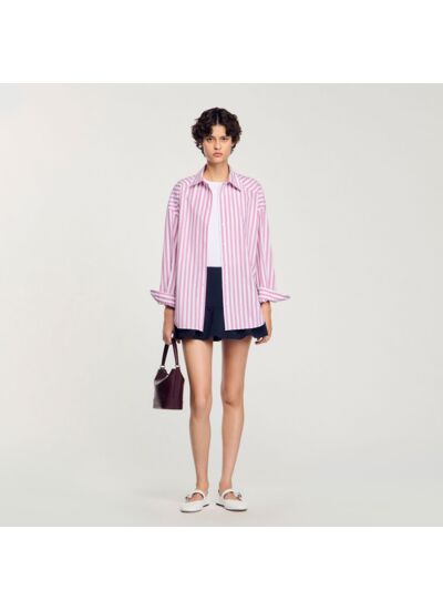 Chemise à rayures strassée