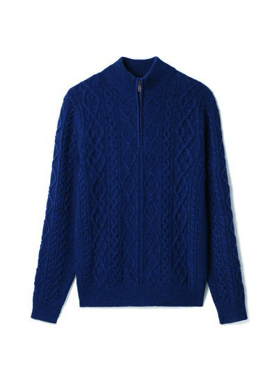 Pull camionneur jeux de torsades - Homme - BLEU NOCTURNE