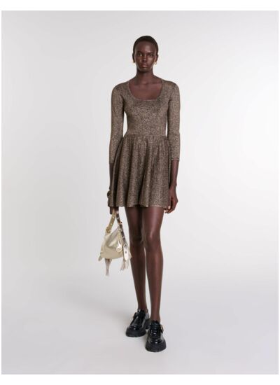 Robe courte en maille brillante