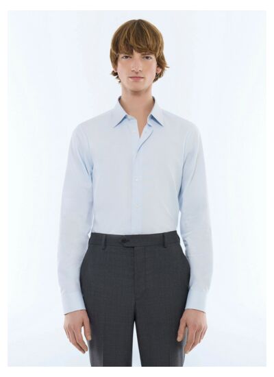 Chemise à col droit en coton