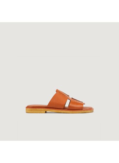 Mules en cuir végétal