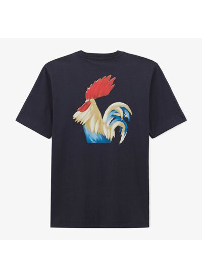 T-shirt Rugby Nation FRANCE bleu foncé à col rond en coton