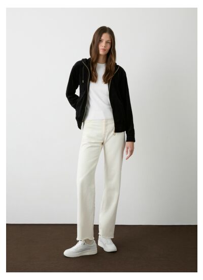 Sweat en velours à zip