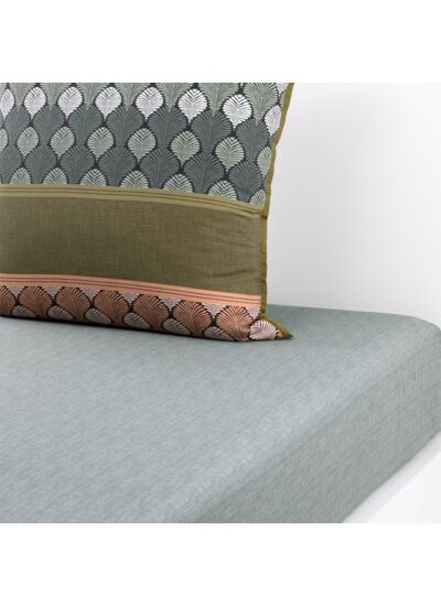 Olivier Desforges - Drap housse en satin de coton lavé gris, Sarang