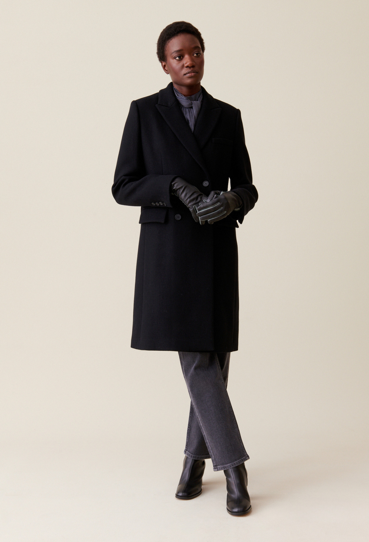 Manteau droit mi-long