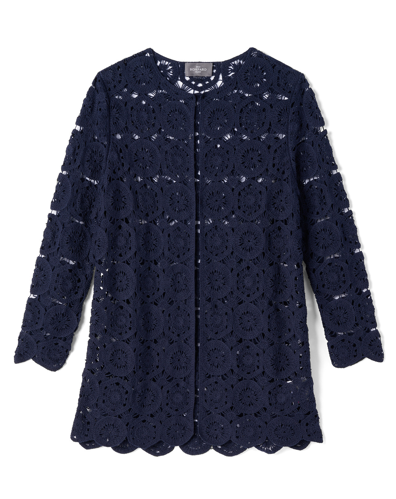 Veste guipure fleurie - Femme - MARINE