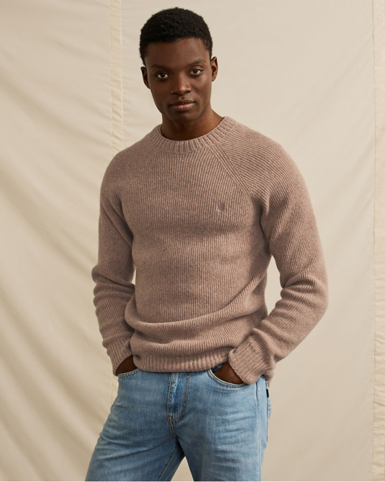 Pull écru chiné