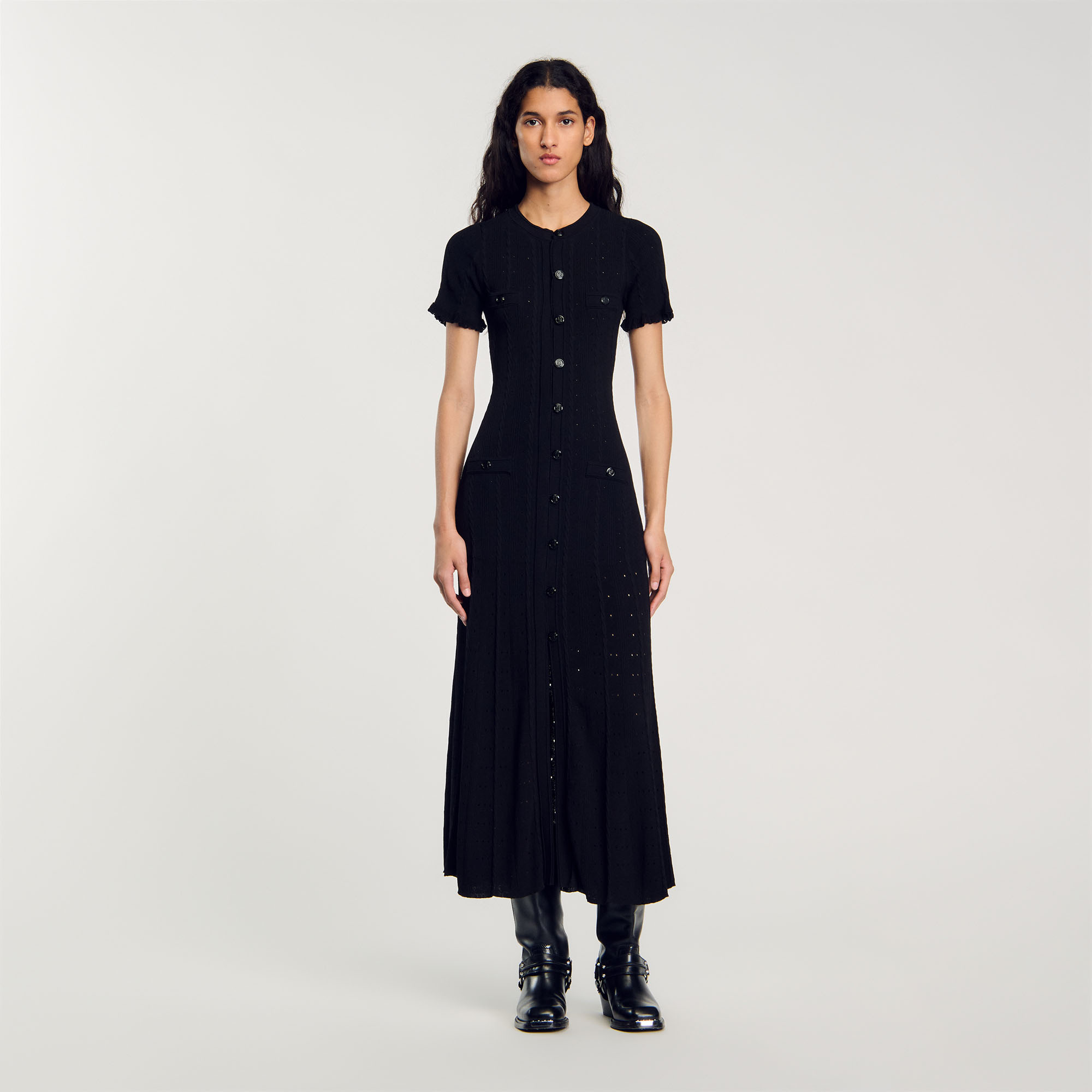 Robe longue en maille
