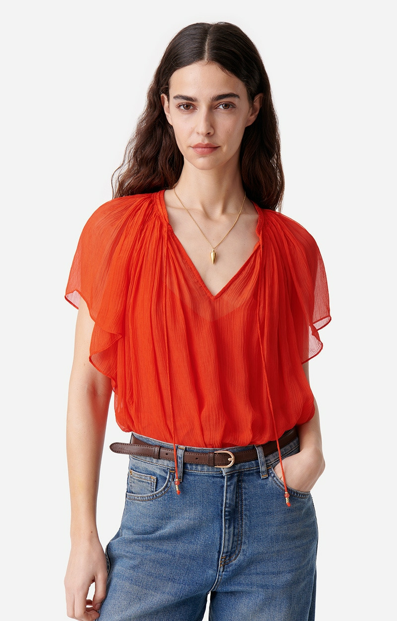 Blouse Cantin En viscose et soie