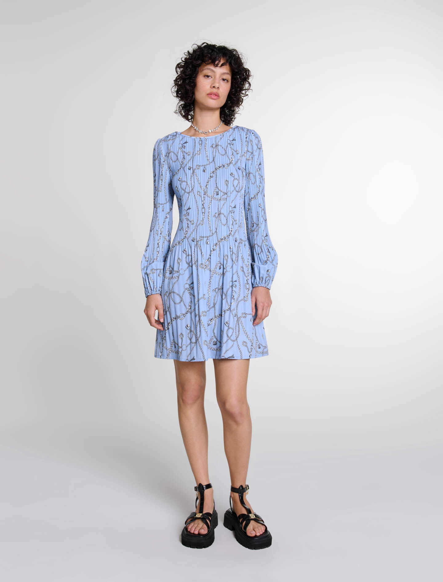 Robe plissée imprimée