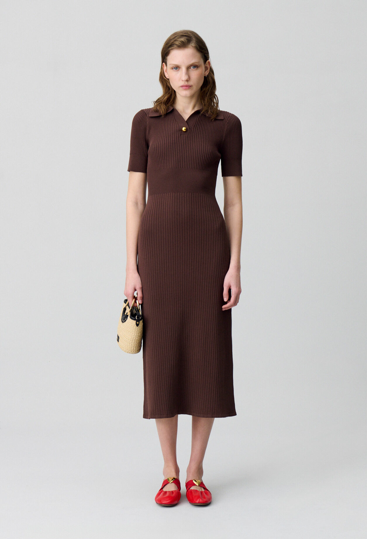 Robe mi-longue en maille