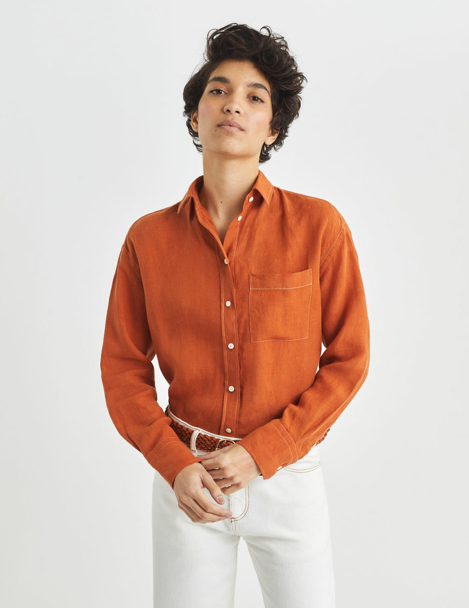 Chemise Charlotte en lin uni