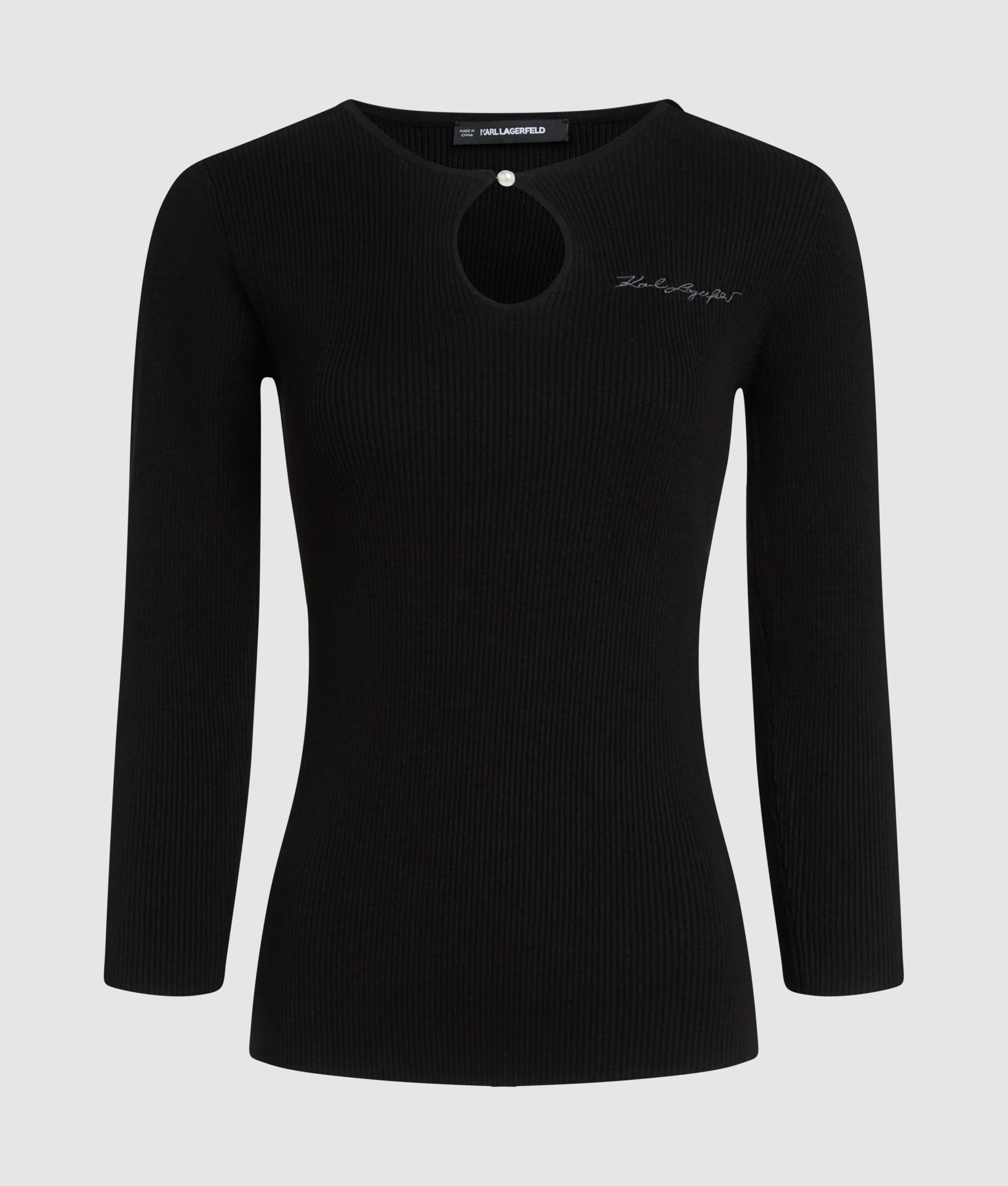 KEYHOLE DETAIL KNIT TOP