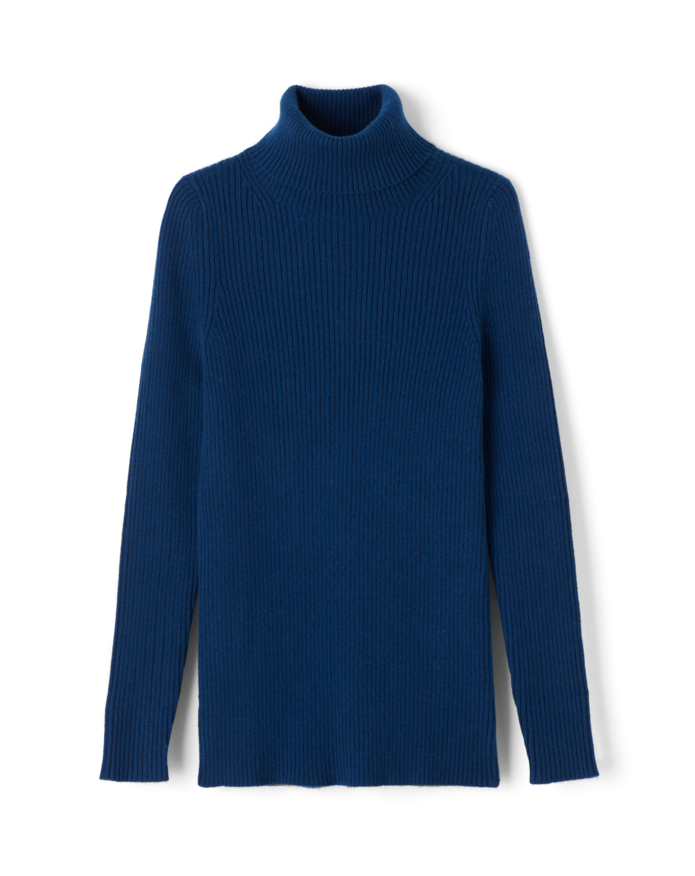 Col roulé à côtes - Femme - BLEU PHARE