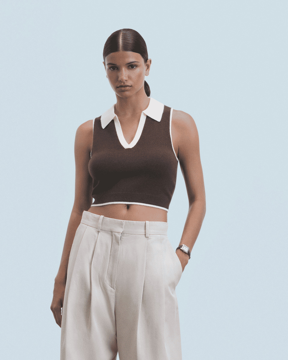 Pull Sans Manches Bicolore