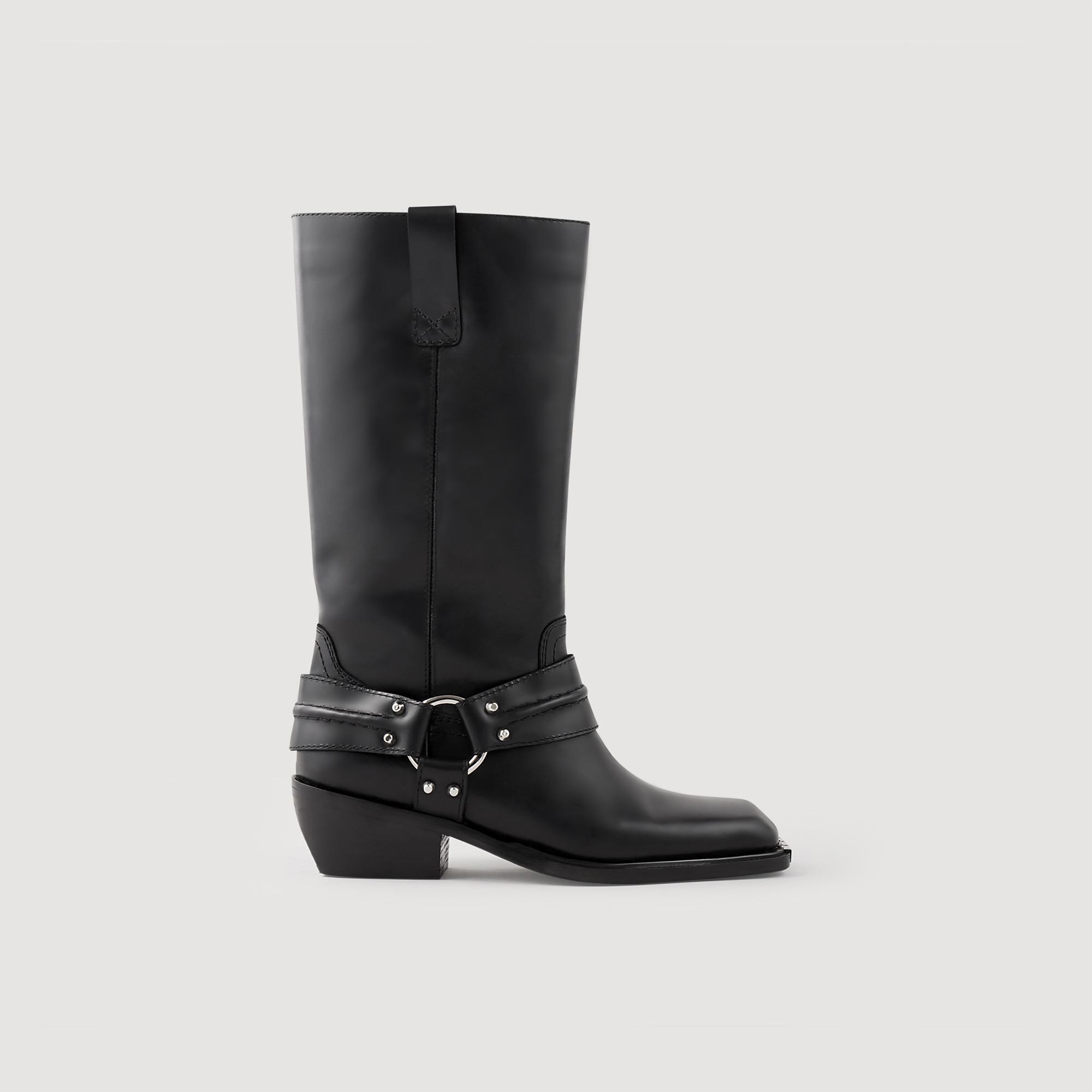 Bottes biker en cuir