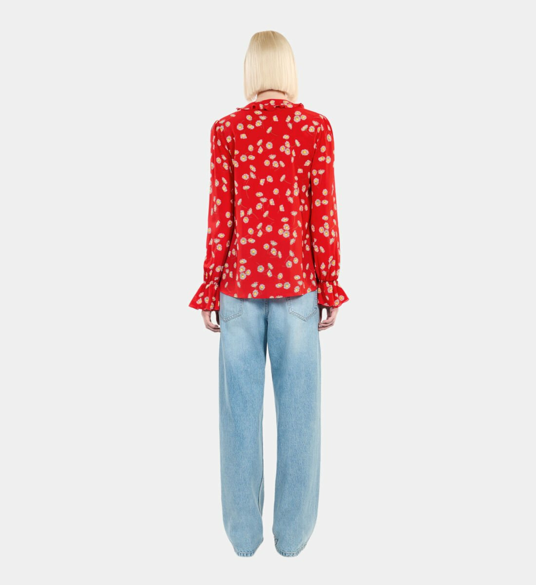 Chemise À Imprimé Fleuri Avec Volants Femme