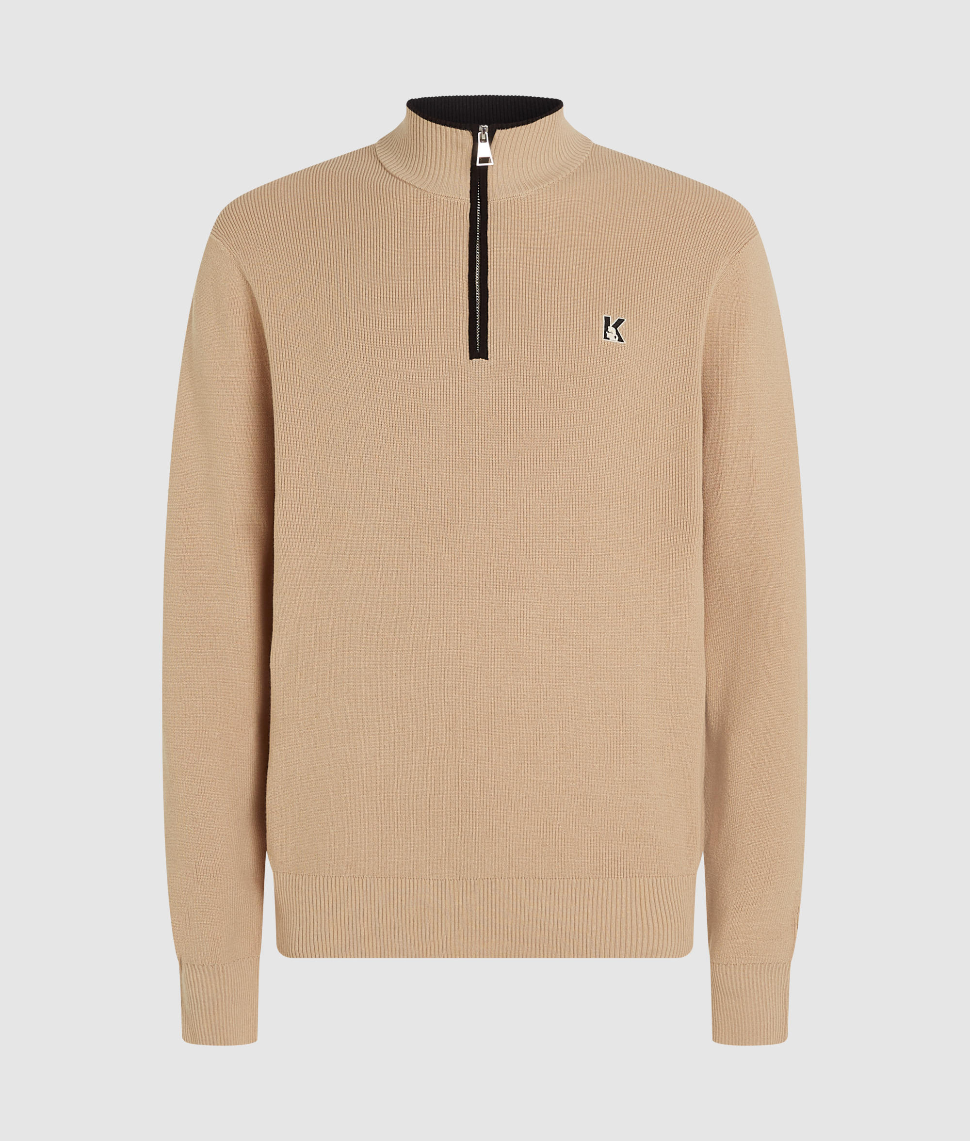 HALF ZIP MOCK NECK SWEATER