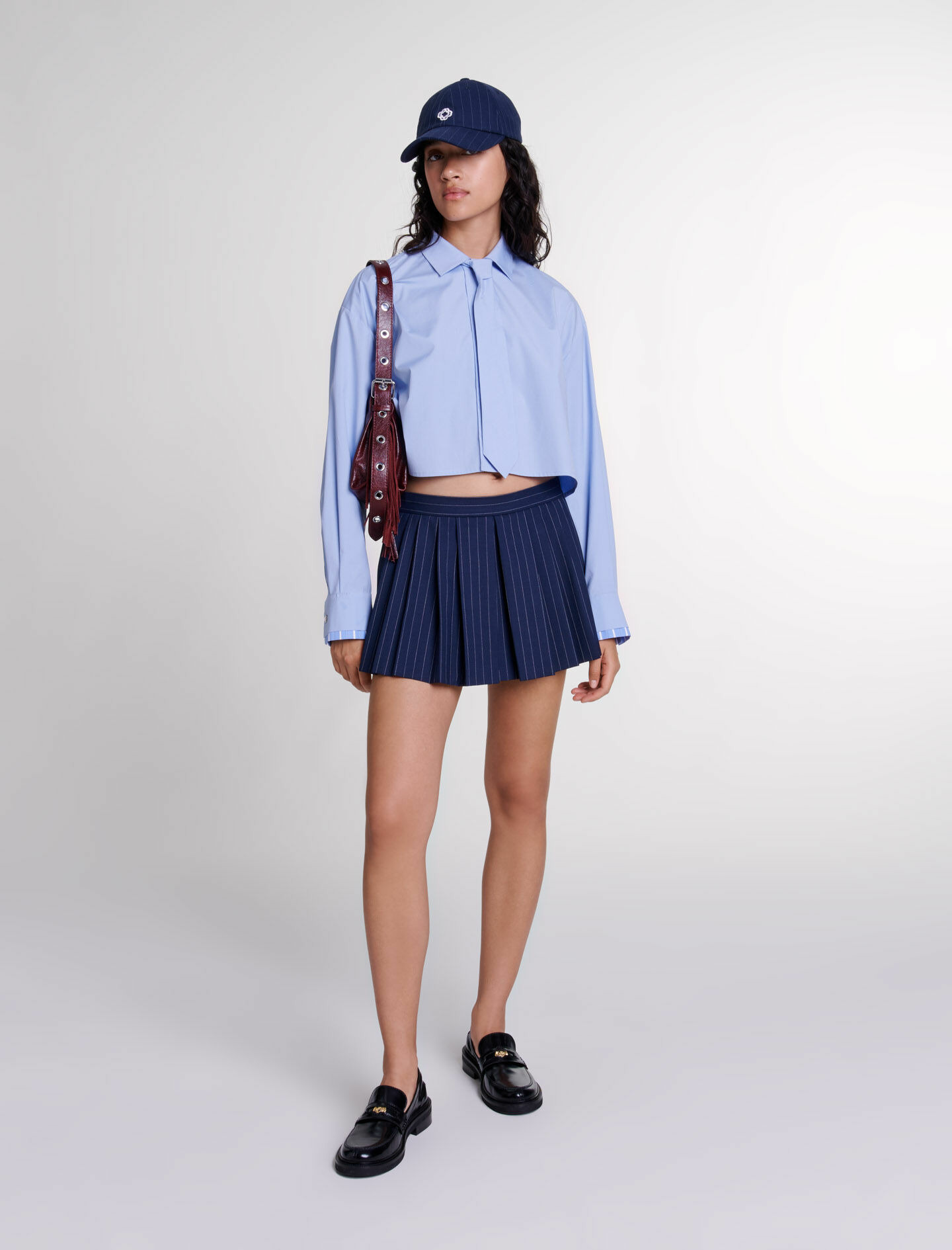 Short trompe l'œil à rayures