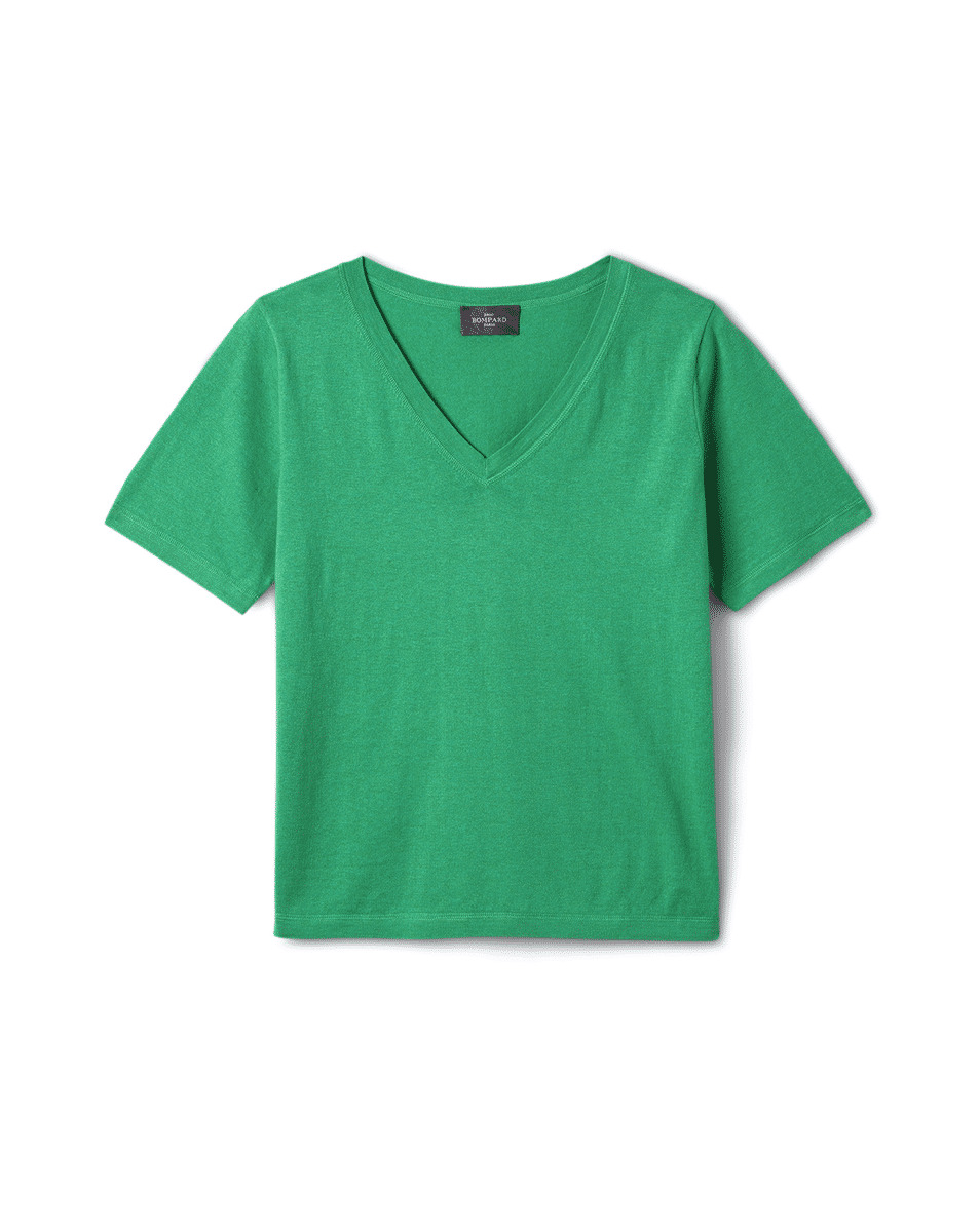 T-shirt col V - Femme - VERT TUPPER