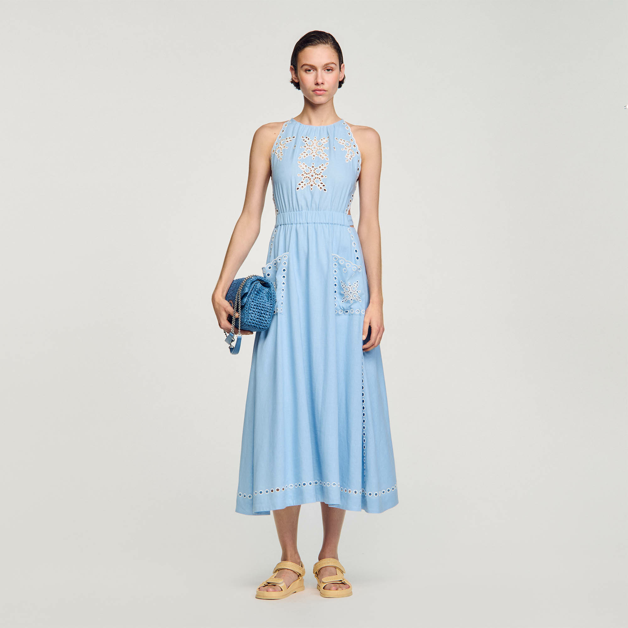 Robe longue à broderies anglaises