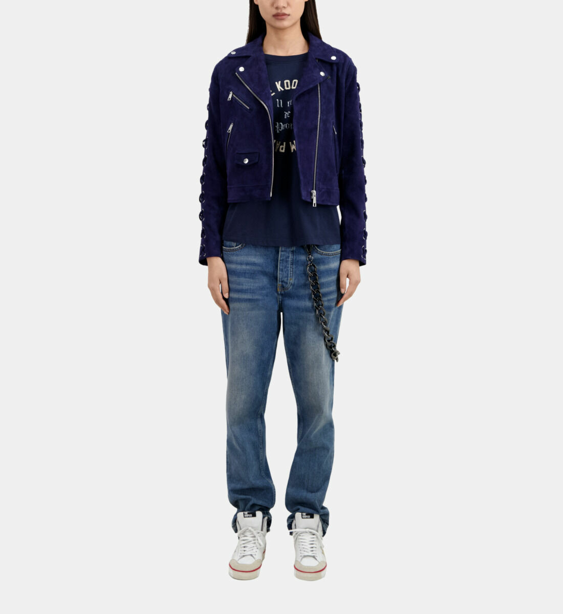 Blouson Cuir Suede Femme