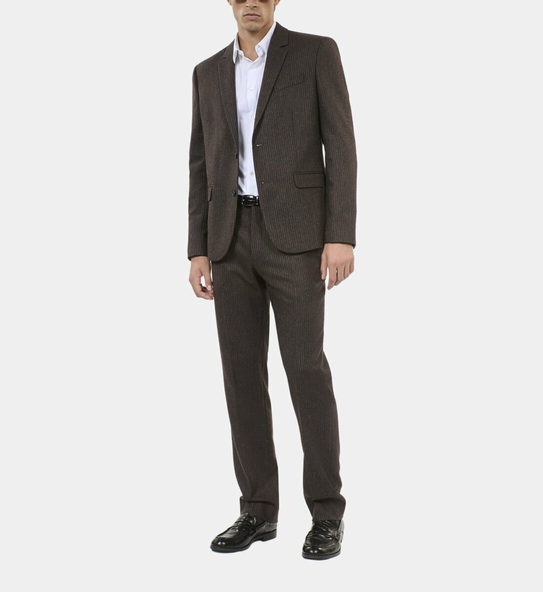 Veste De Costume À Rayures Marron Homme