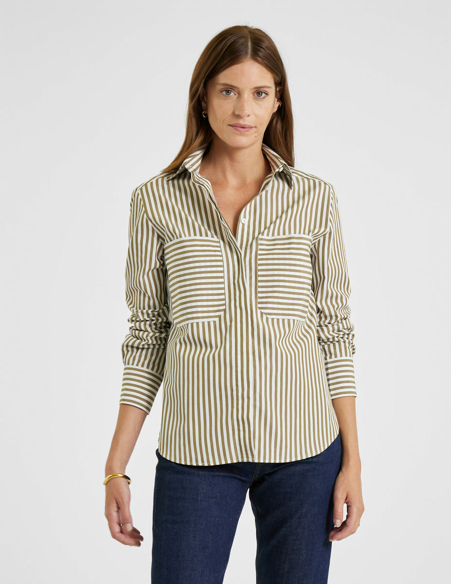 Chemise Darcy rayée kaki