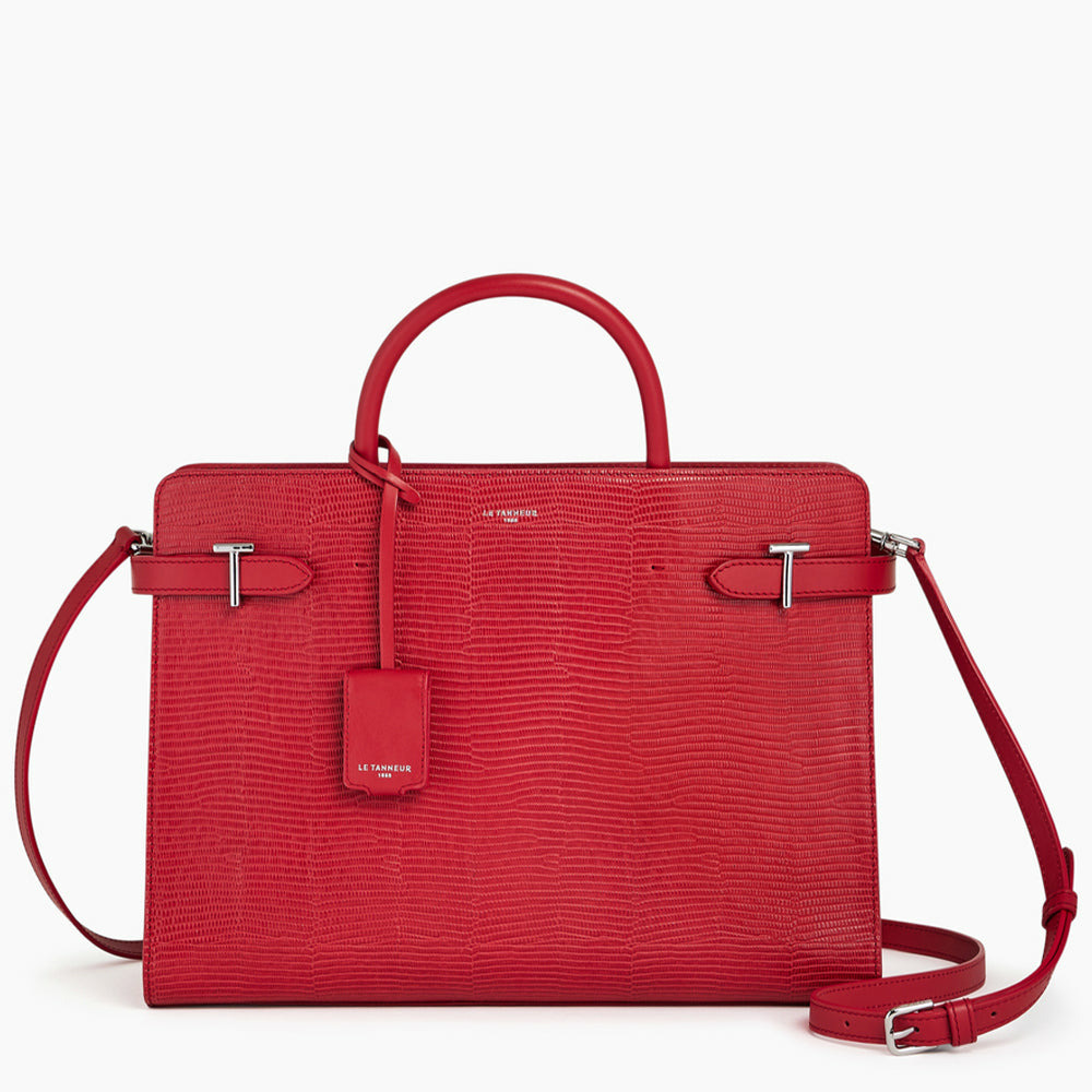 Grand sac à main Emilie en cuir effet lézard