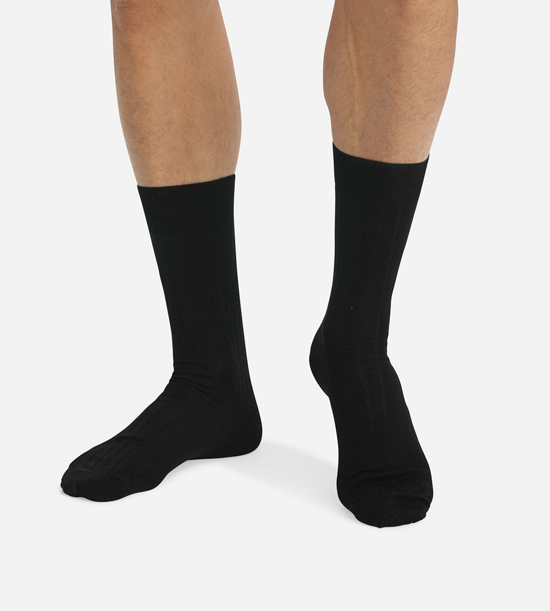 Lot de 2 chaussettes noires en fil d'Ecosse Homme