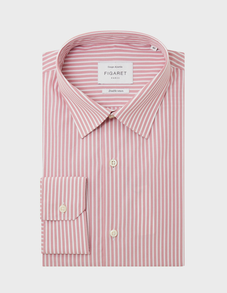 Chemise Ajustée rayée rose