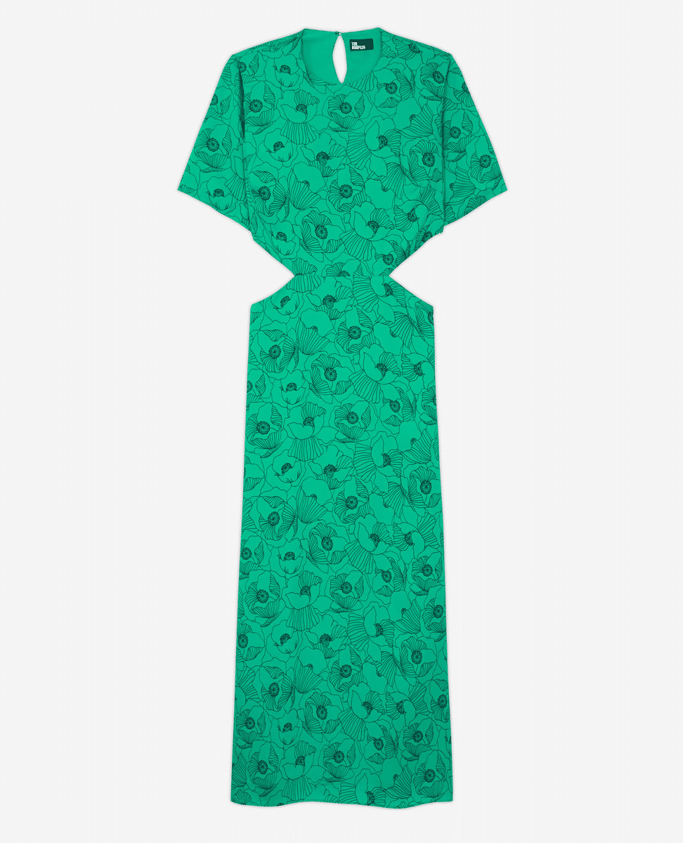 Robe Longue A Manches Courtes Dos Nu Femme