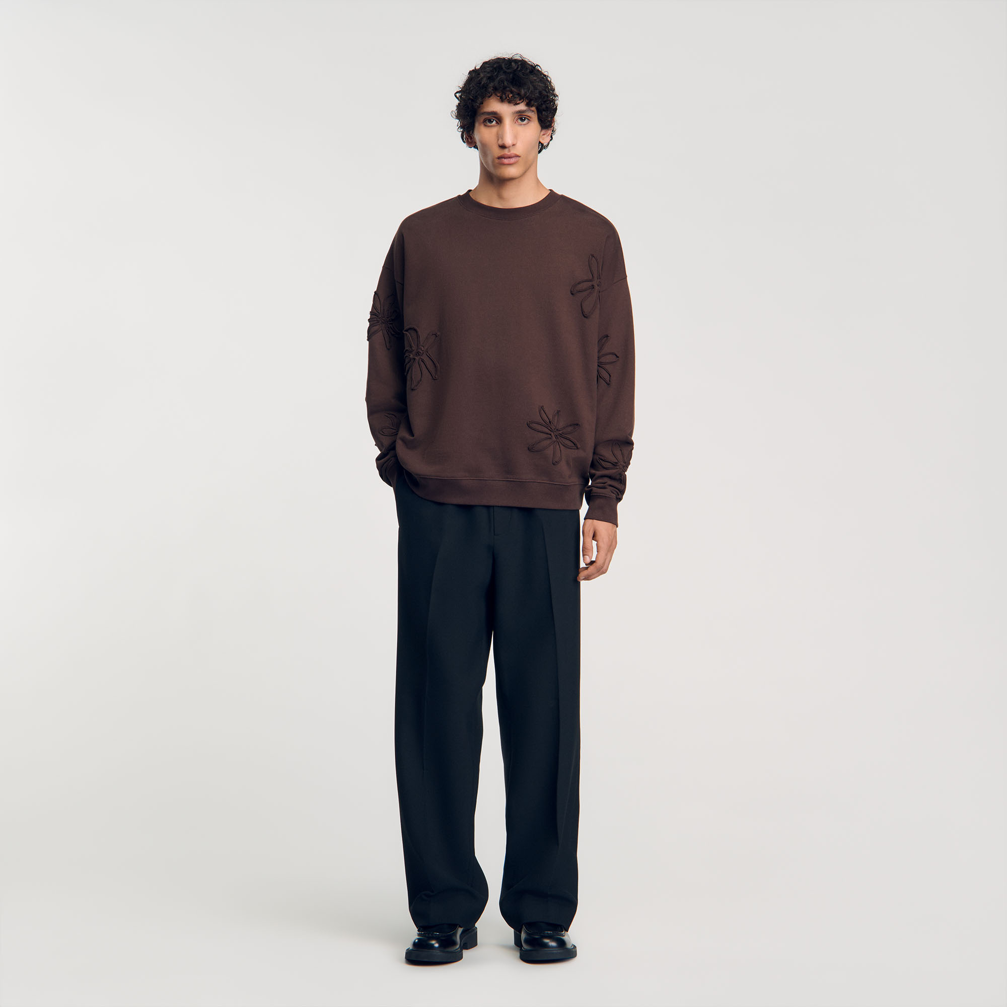 Sweatshirt oversize fleurs