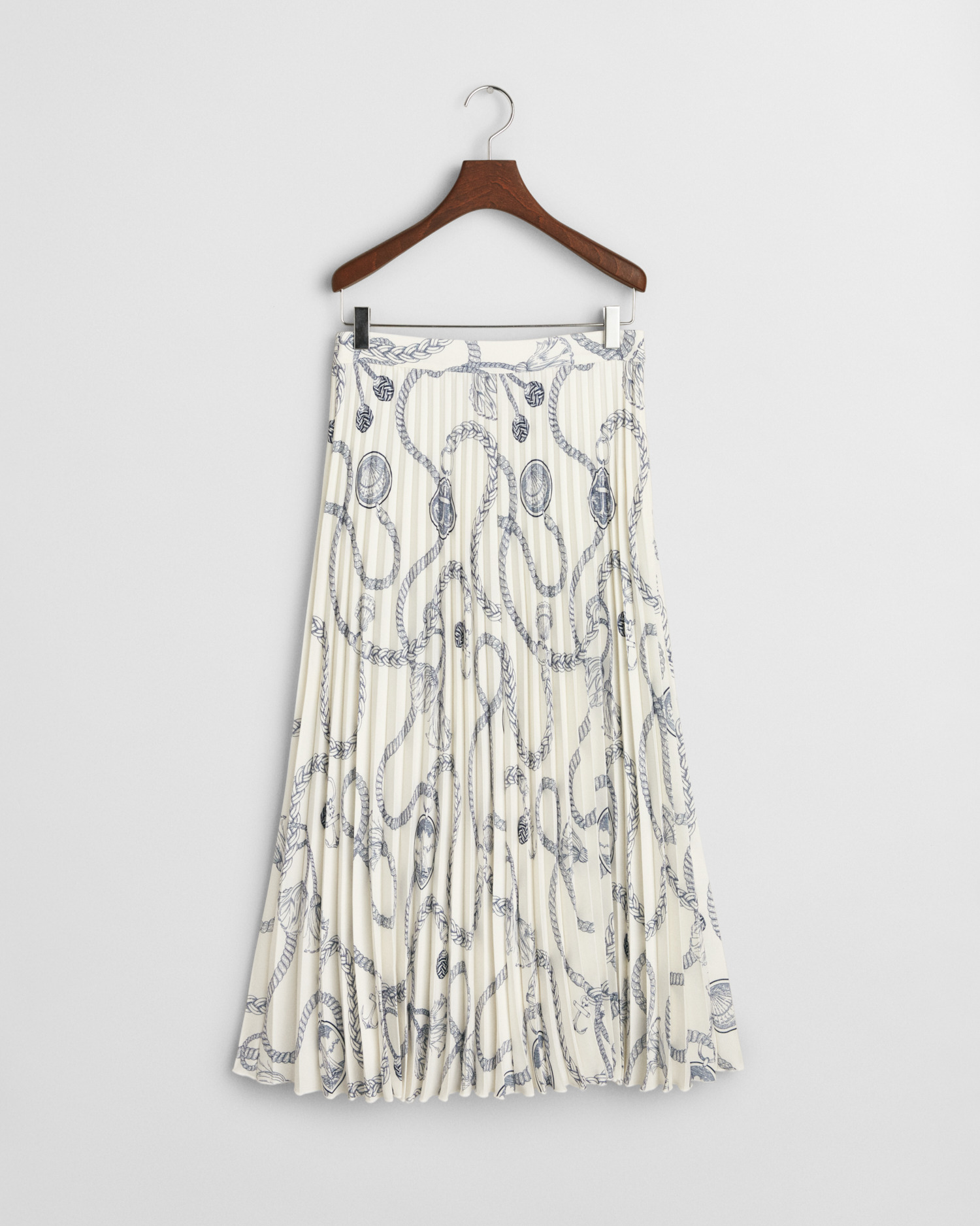 Sailing Print Pleated Skirt