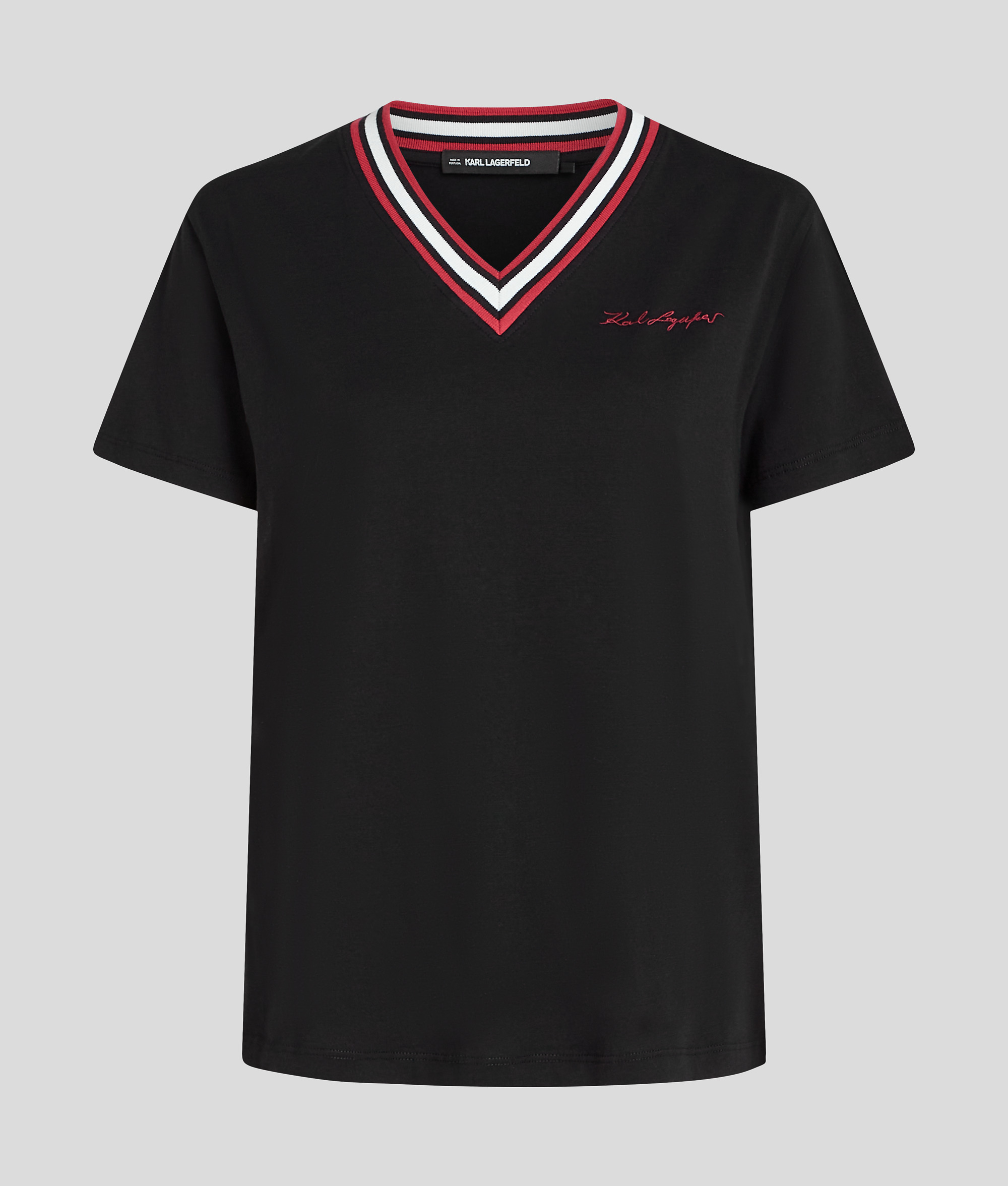RIB V-NECK SIGNATURE T-SHIRT