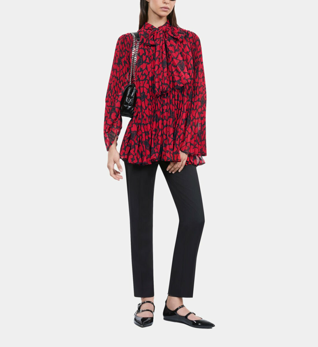 Top Plissé Imprimé Cœurs Femme