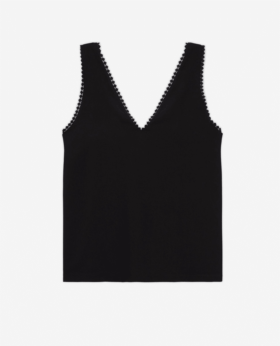 Top Sans Manches Avec Detail De Dentelles Femme
