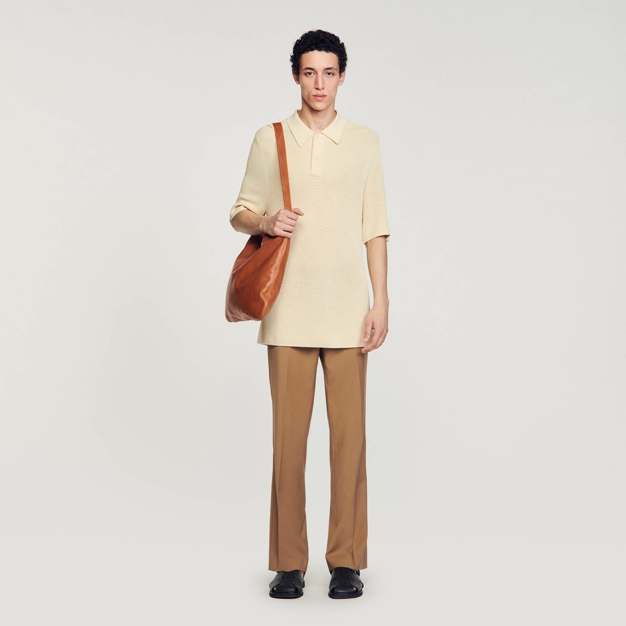Polo en maille ajourée