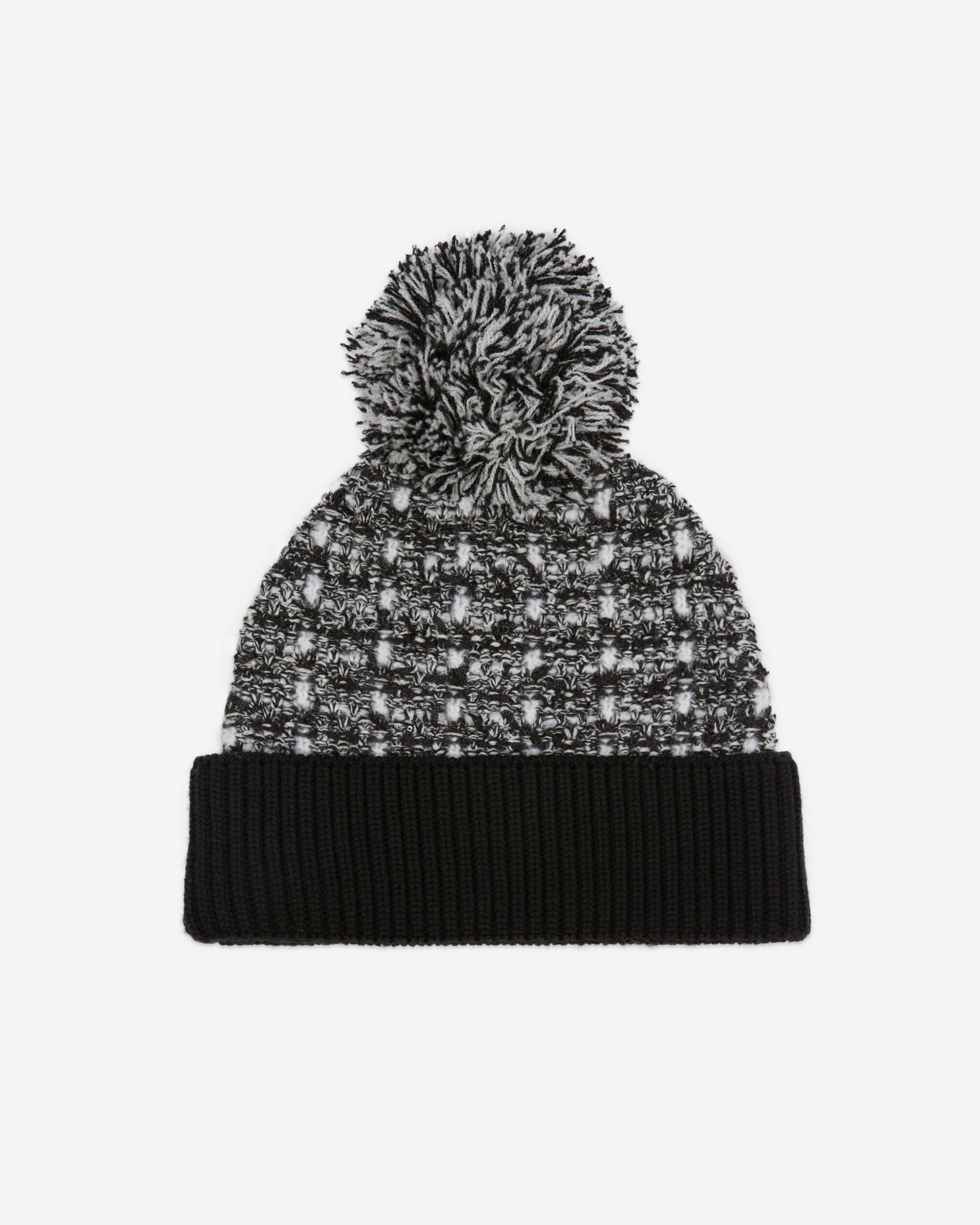 Bonnet À Sequins En Tweed Noir Et Blanc