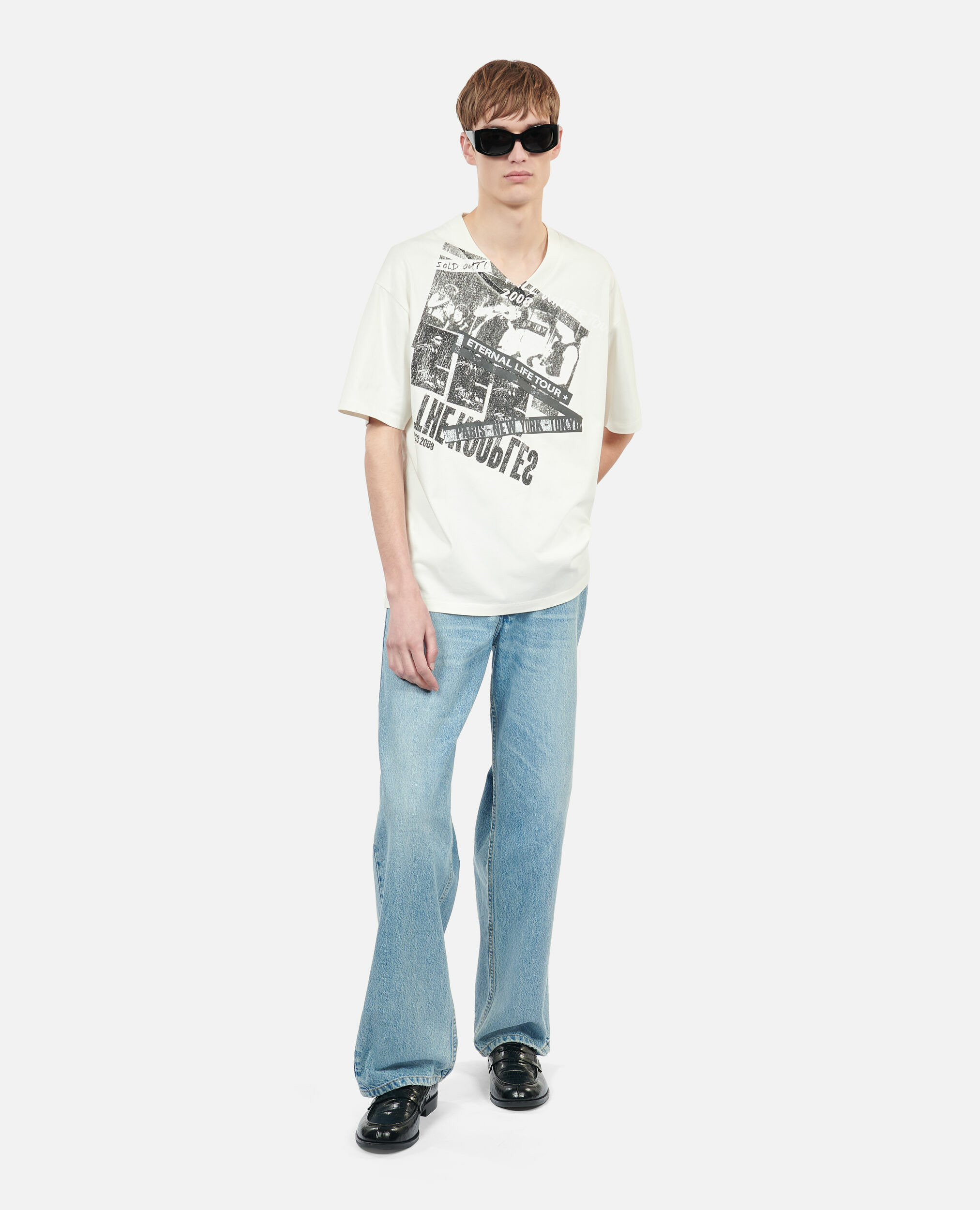 T-Shirt Écru Sérigraphie Eternal Life Tour Homme