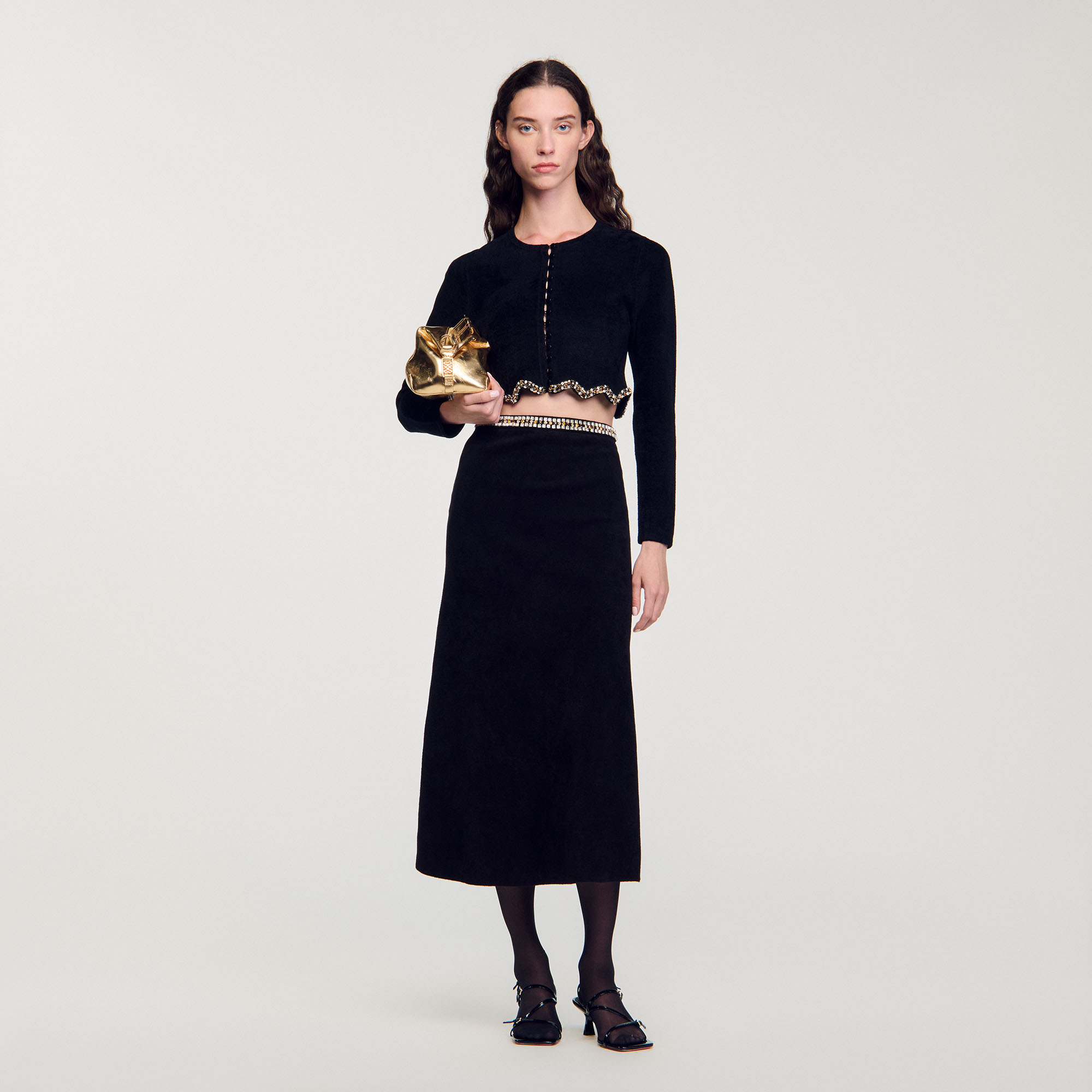 Jupe courte à strass