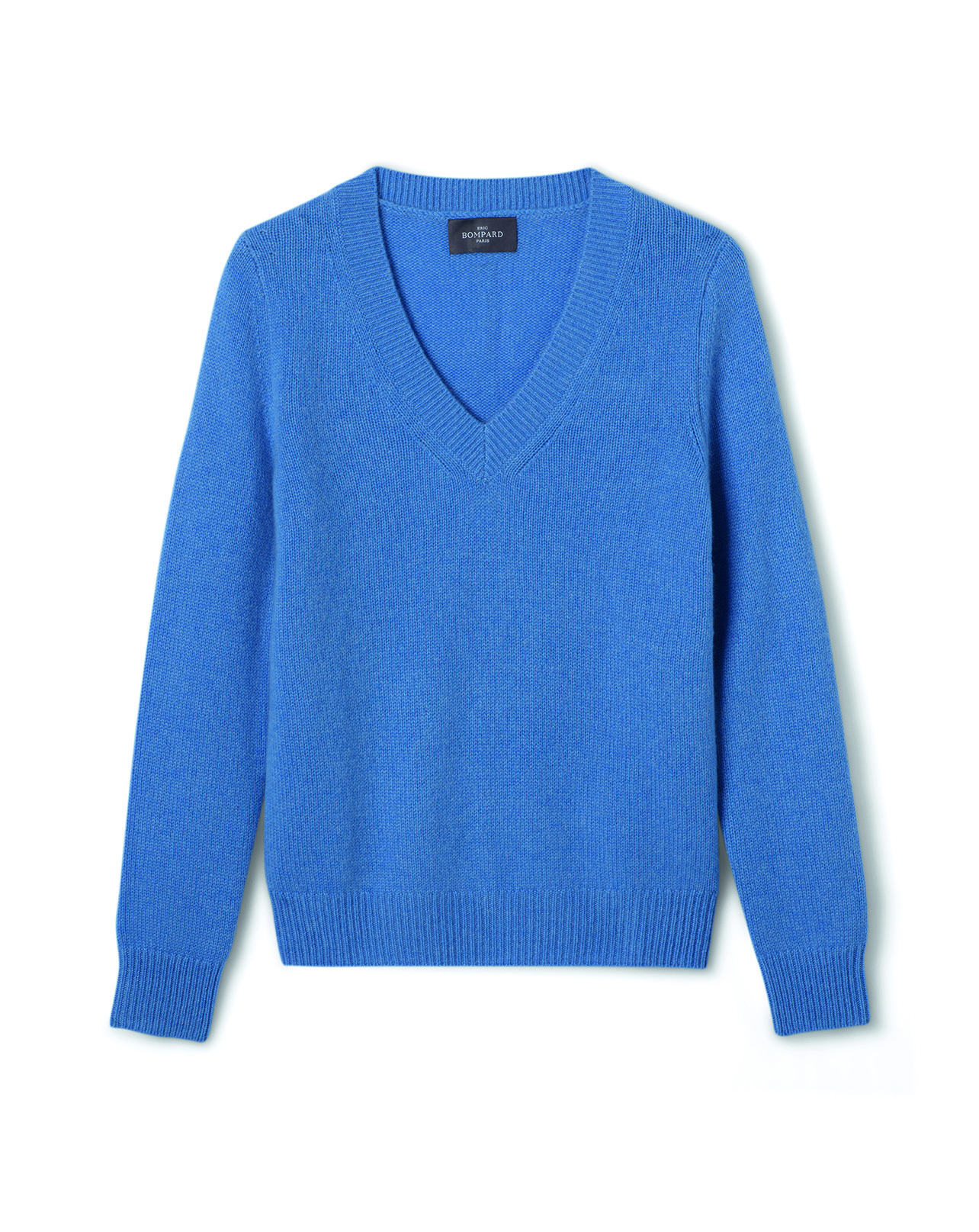 Pull col V - Femme - BLEU KINETIC CHINE