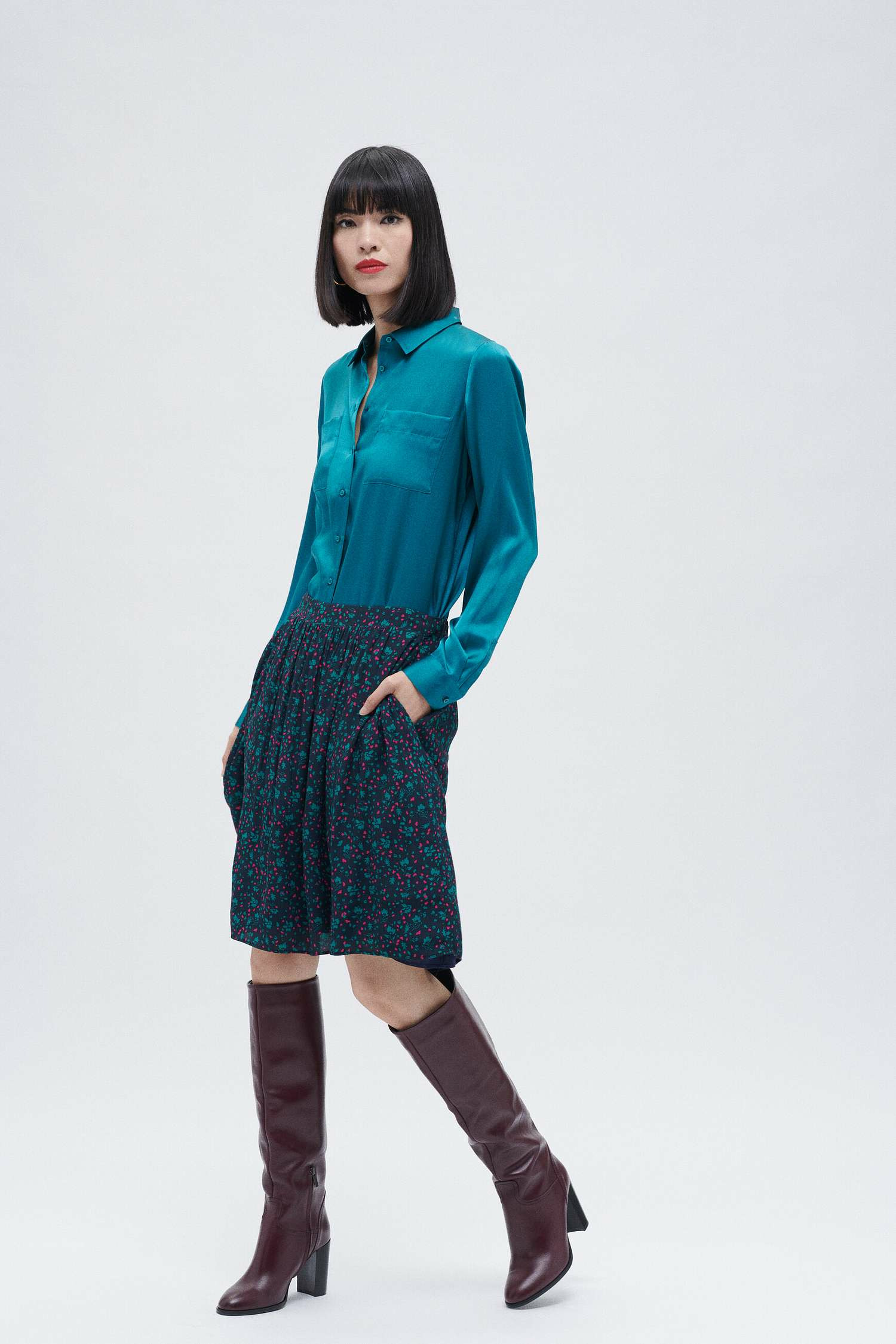 Chemise jeanne b 100% soie