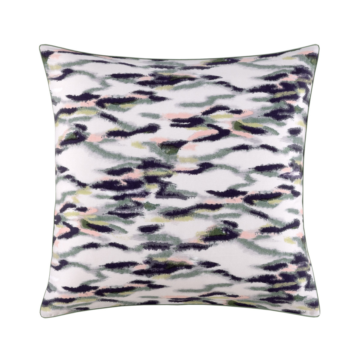 Kenzo - Taie d'oreiller en satin gris, K Ikat