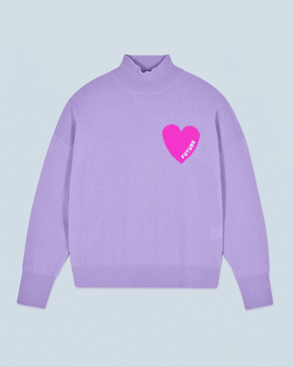 Pull Col Montant Coeur Léger