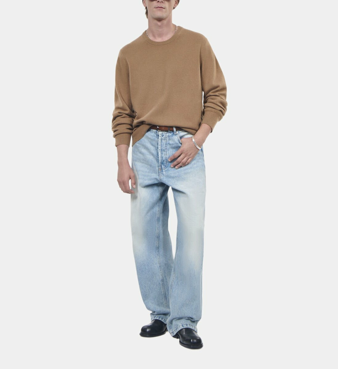 Pull En Cachemire Camel Homme