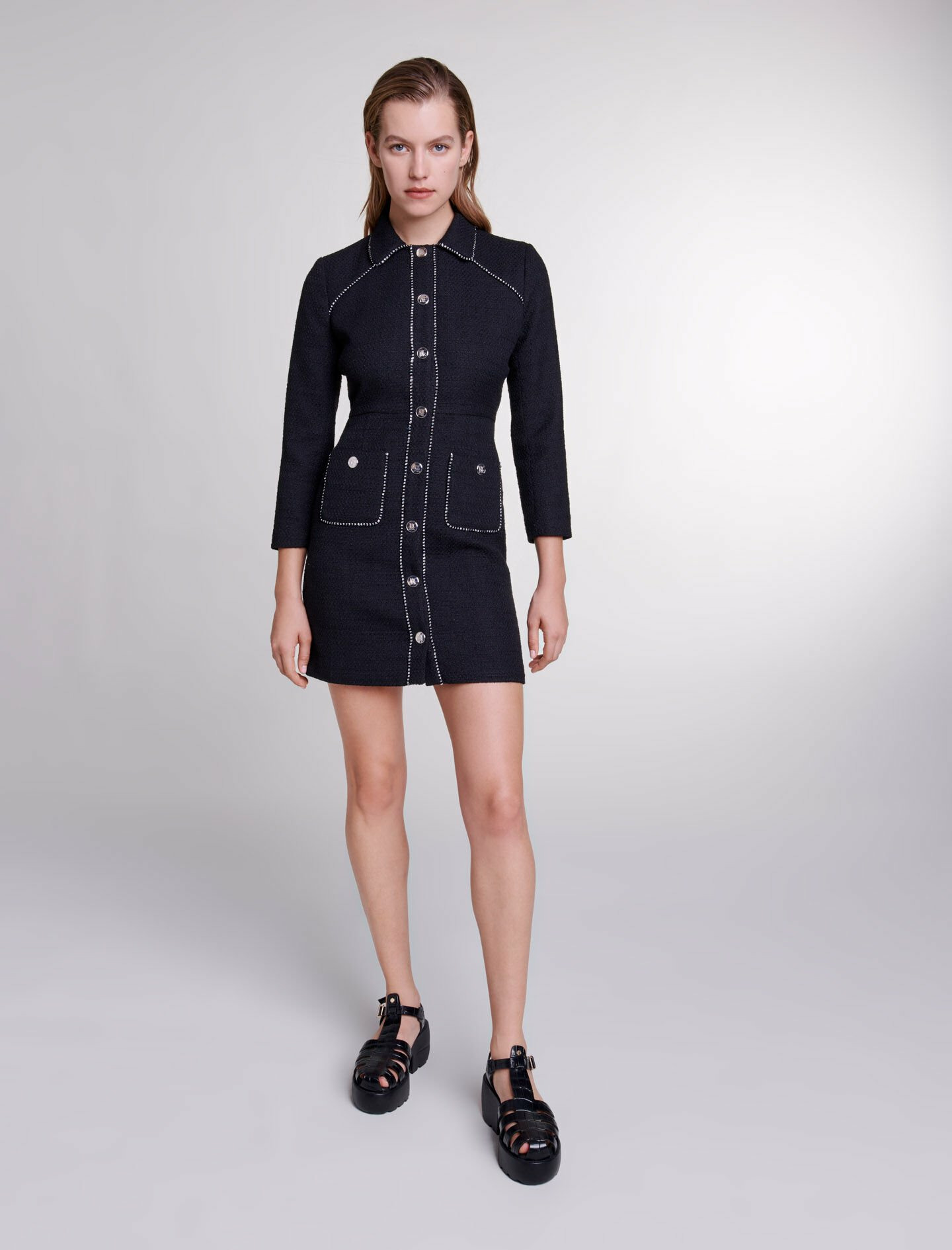 Robe courte en tweed