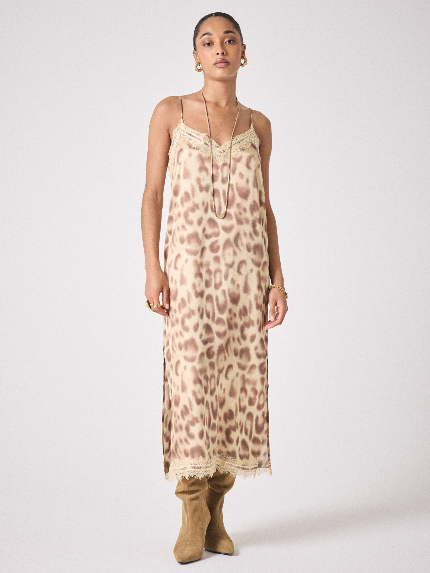 Robe satiné Ivy LEOPARD