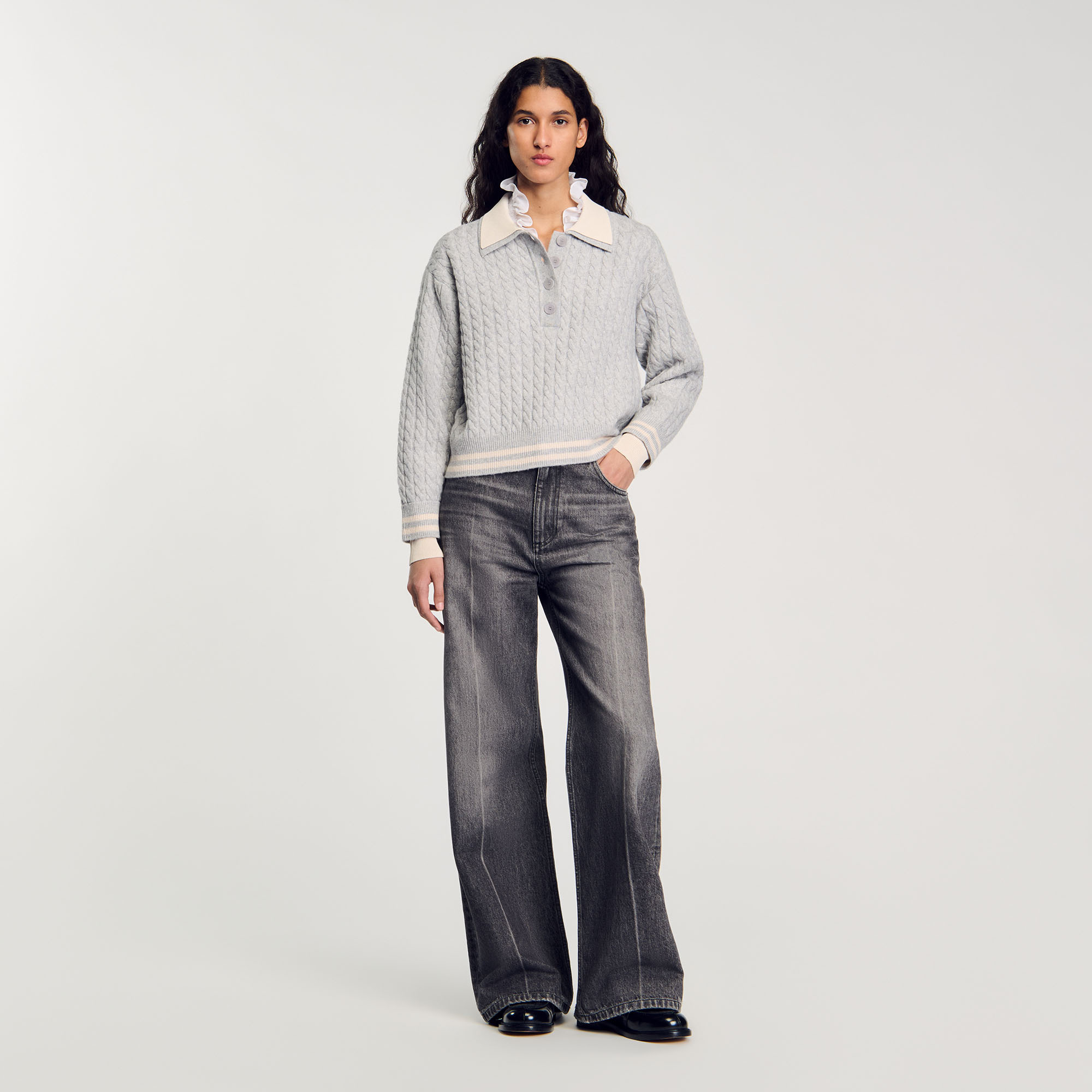 Pull en maille torsadée