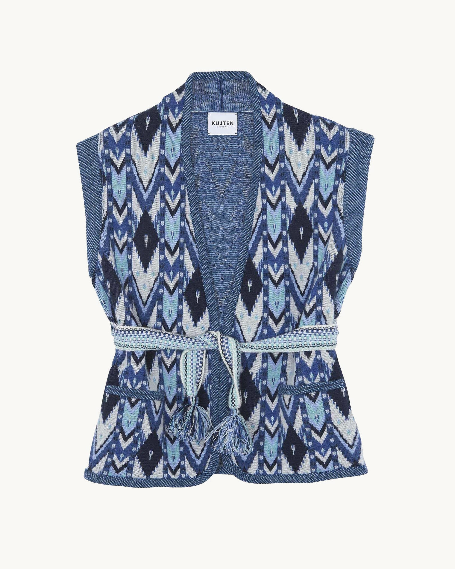 Veste Lumbi Veste Kimono Cachemire Sans Manches, 4 fils